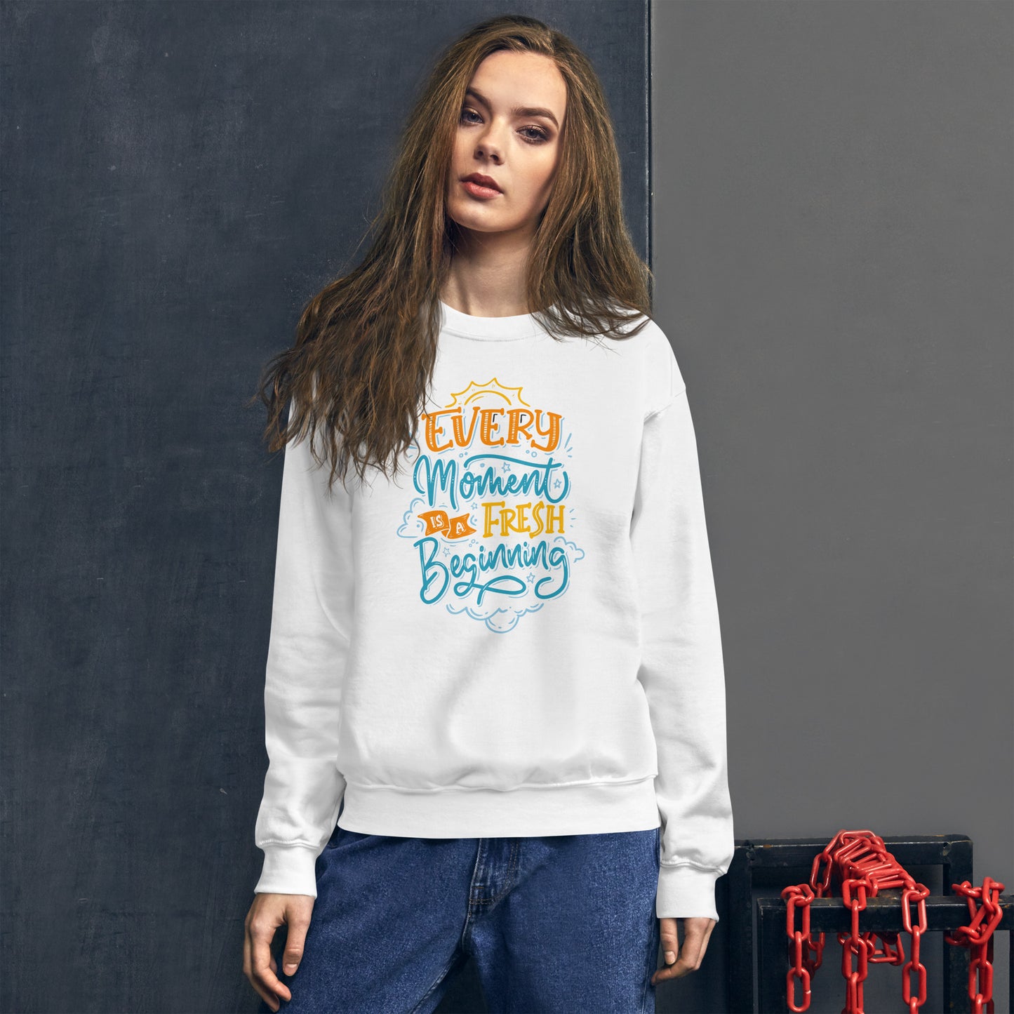 Every moment is a fresh beginning Unisex Sweatshirt Fresh Beginning Sweatshirt, Unisex Sweatshirt, Renewal Apparel, Motivational Clothing, Comfortable Sweatshirt, Inspirational Apparel, Positive Vibes Sweatshirt, Empowerment Clothing, Confidence Boost