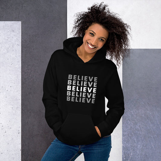 Believe Unisex Hoodie Unisex Hoodie, Empowerment Apparel, Motivational Clothing, Comfortable Hoodie, Inspirational Apparel, Confidence-Boosting Hoodie, Positive Vibes Hoodie, Encouragement Clothing, Cozy Activewear, Statement Hoodie, Inspirational Fashion