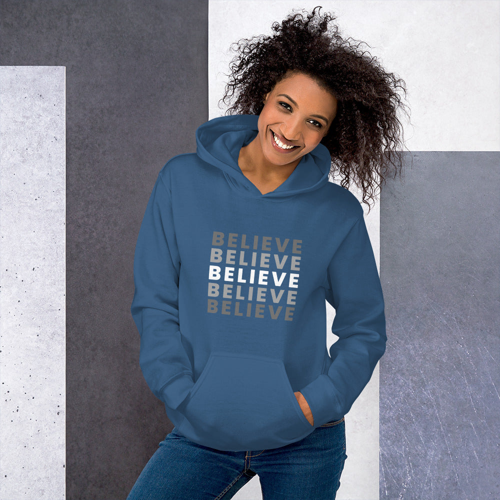 Believe Unisex Hoodie Unisex Hoodie, Empowerment Apparel, Motivational Clothing, Comfortable Hoodie, Inspirational Apparel, Confidence-Boosting Hoodie, Positive Vibes Hoodie, Encouragement Clothing, Cozy Activewear, Statement Hoodie, Inspirational Fashion