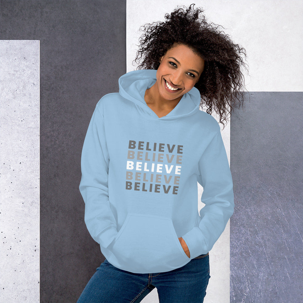 Believe Unisex Hoodie Unisex Hoodie, Empowerment Apparel, Motivational Clothing, Comfortable Hoodie, Inspirational Apparel, Confidence-Boosting Hoodie, Positive Vibes Hoodie, Encouragement Clothing, Cozy Activewear, Statement Hoodie, Inspirational Fashion