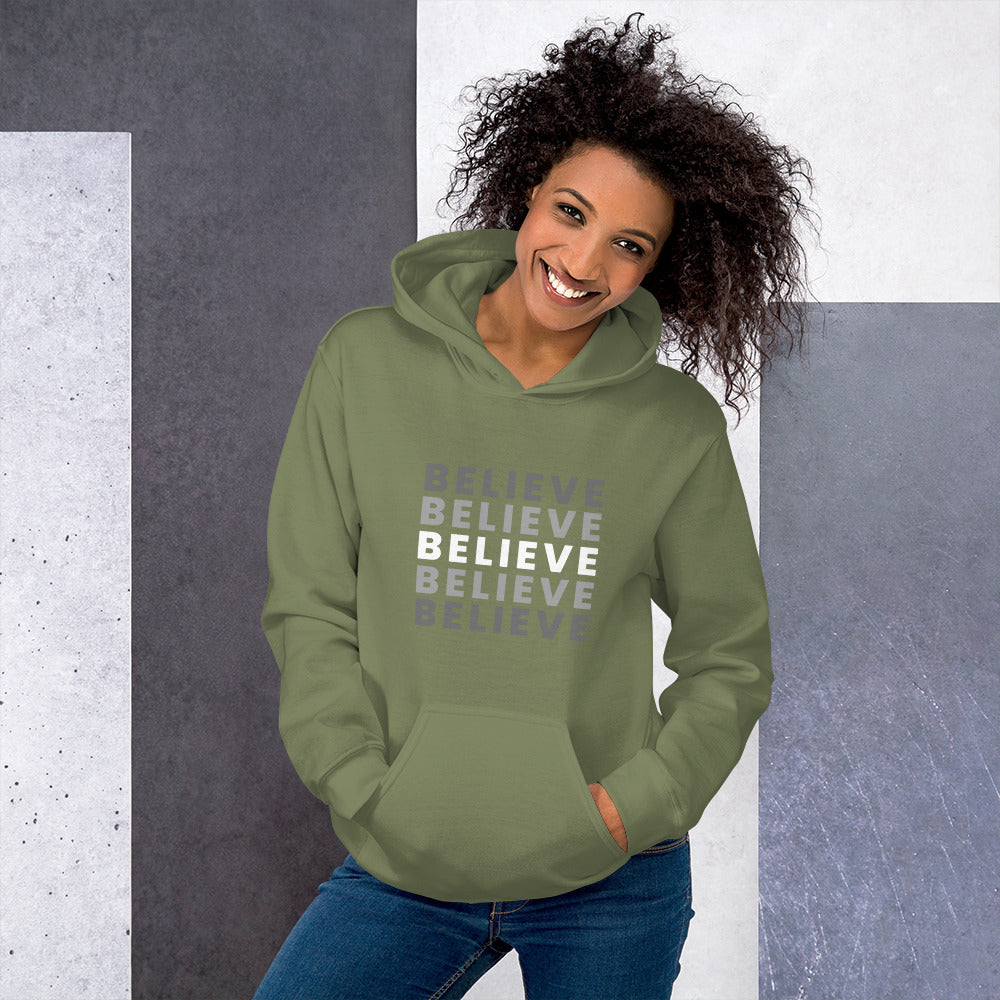 Believe Unisex Hoodie Unisex Hoodie, Empowerment Apparel, Motivational Clothing, Comfortable Hoodie, Inspirational Apparel, Confidence-Boosting Hoodie, Positive Vibes Hoodie, Encouragement Clothing, Cozy Activewear, Statement Hoodie, Inspirational Fashion