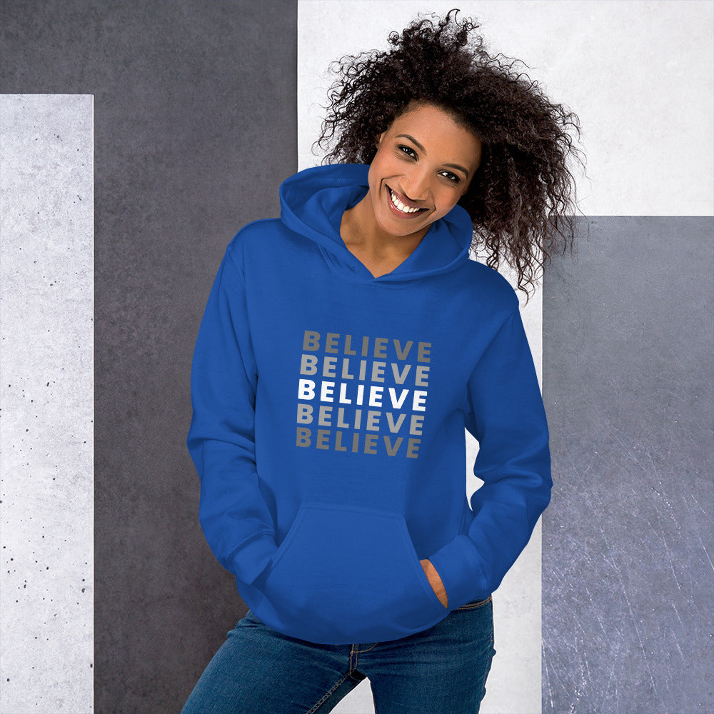 Believe Unisex Hoodie Unisex Hoodie, Empowerment Apparel, Motivational Clothing, Comfortable Hoodie, Inspirational Apparel, Confidence-Boosting Hoodie, Positive Vibes Hoodie, Encouragement Clothing, Cozy Activewear, Statement Hoodie, Inspirational Fashion