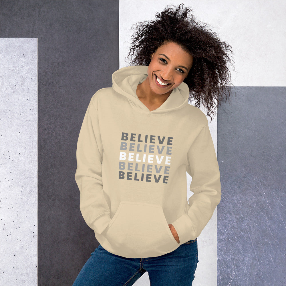 Believe Unisex Hoodie Unisex Hoodie, Empowerment Apparel, Motivational Clothing, Comfortable Hoodie, Inspirational Apparel, Confidence-Boosting Hoodie, Positive Vibes Hoodie, Encouragement Clothing, Cozy Activewear, Statement Hoodie, Inspirational Fashion