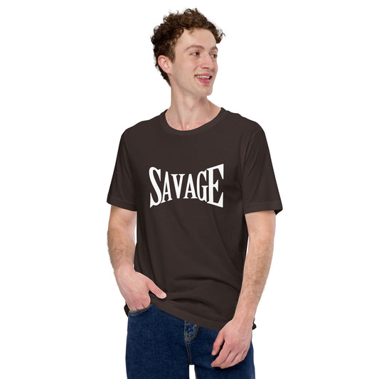 Savage Unisex t-shirt Savage Unisex T-shirt, bold t-shirt, stylish statement piece, premium materials, comfortable fit, versatile tee, gym wear, streetwear, confident apparel, clothing, unique design, fashion-forward, trendy shirt,, expressive tee.